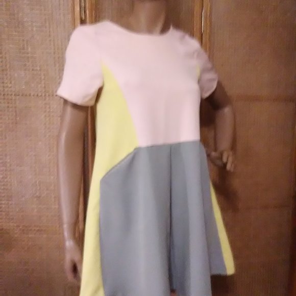 Shelin   Color Block Small  Mini Dress #45 - Picture 2 of 7